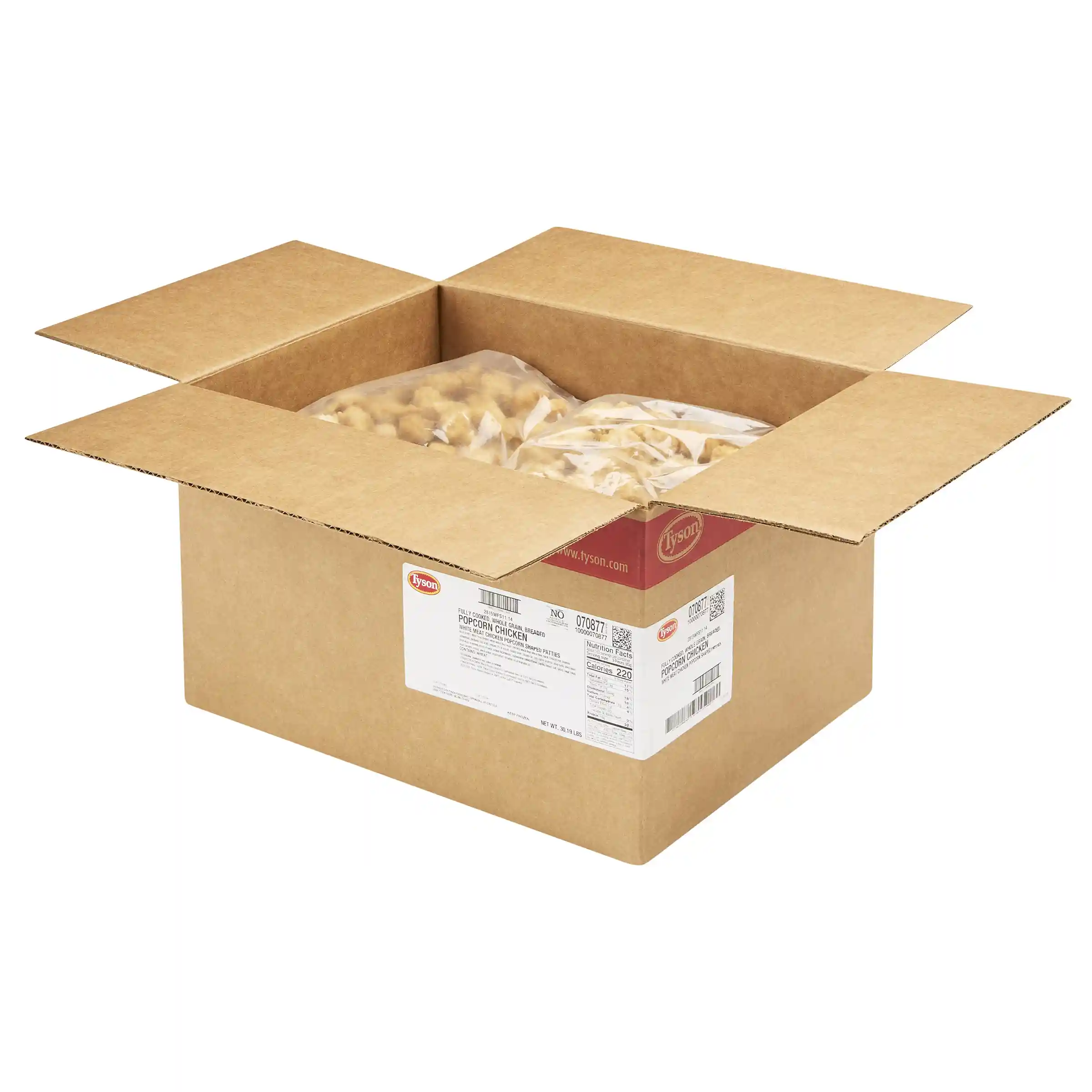 Tyson® Fully Cooked Whole Grain Breaded Formed White Meat Popcorn Chicken, CN_image_4