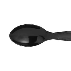 Dixie, Heavy-weight Polystyrene Disposable Plastic Teaspoons, Black