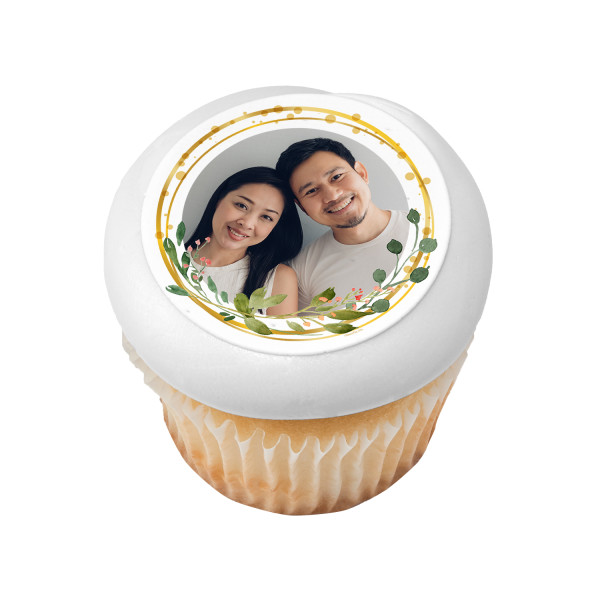 Leaves Circle PhotoCake® Edible Image® Frame