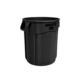 Rubbermaid Commercial, VENTED BRUTE®, 20 gal, Resin, Black, Round, Receptacle