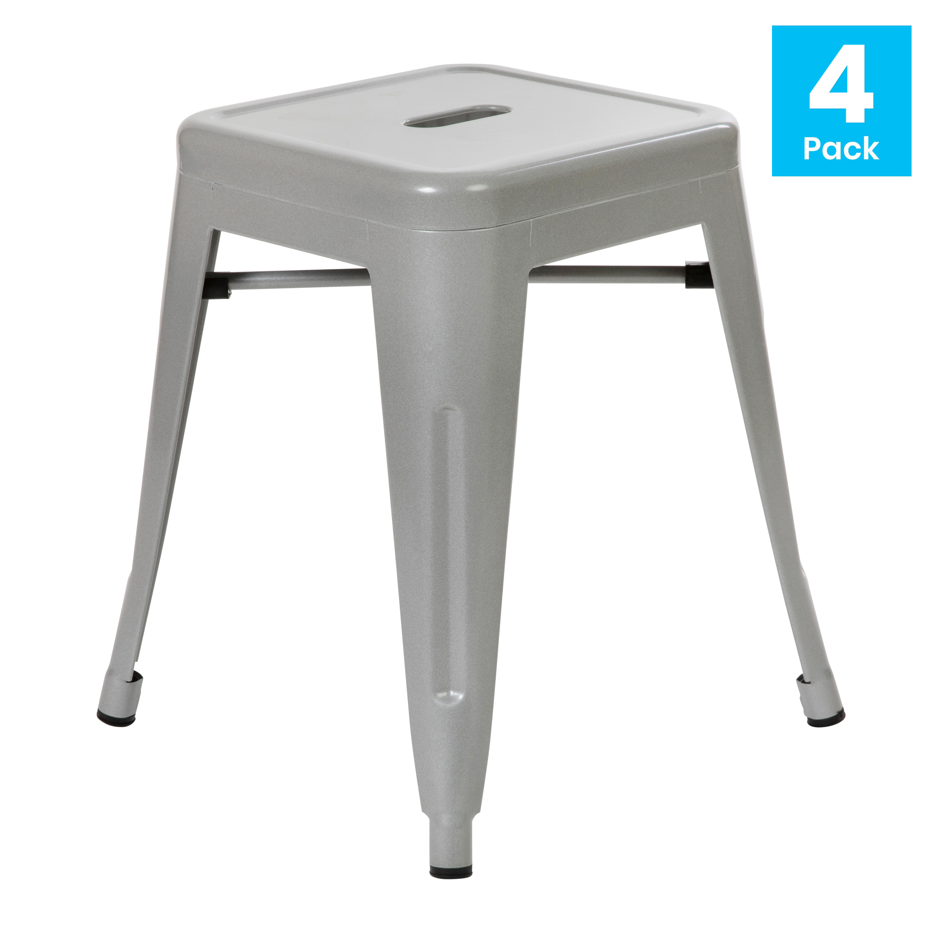 18" Table Height Stool, Stackable Backless Metal Indoor Dining Stool, Commerc... - Picture 47 of 114
