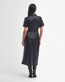 Aria Faux-Leather Midi Dress 