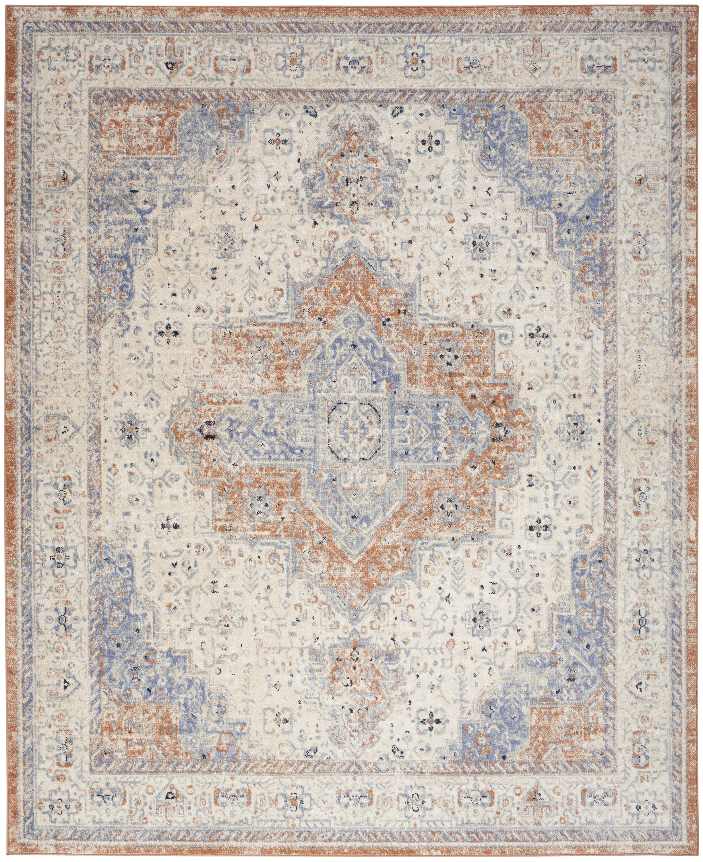 Nourison Nourison Essentials Persian 6' x 9' Beige Blue Vintage Rug