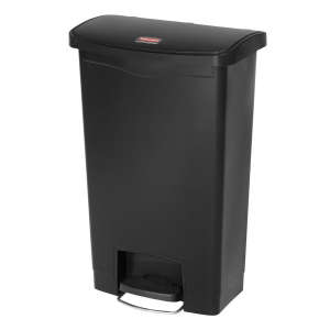Rubbermaid Commercial, Streamline®, Step-On, 13 gal, Resin, Black, Rectangle, Receptacle