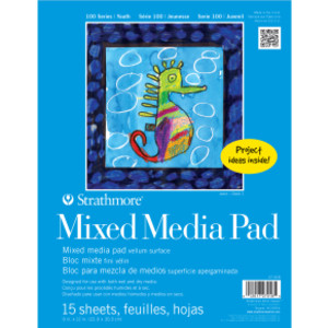100 Series Mixed Media Pad, 15 Sheet, 9x12 inch, 1 Count