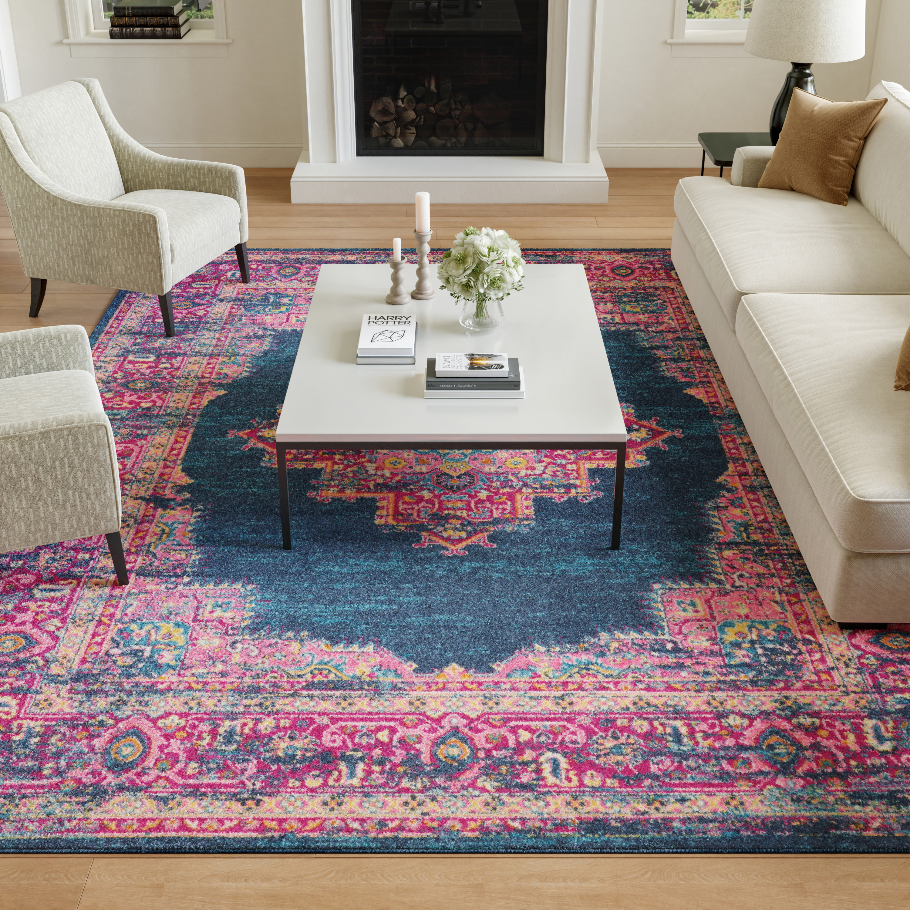 Nourison Passion 9' x 12' Blue Bohemian Indoor Rug