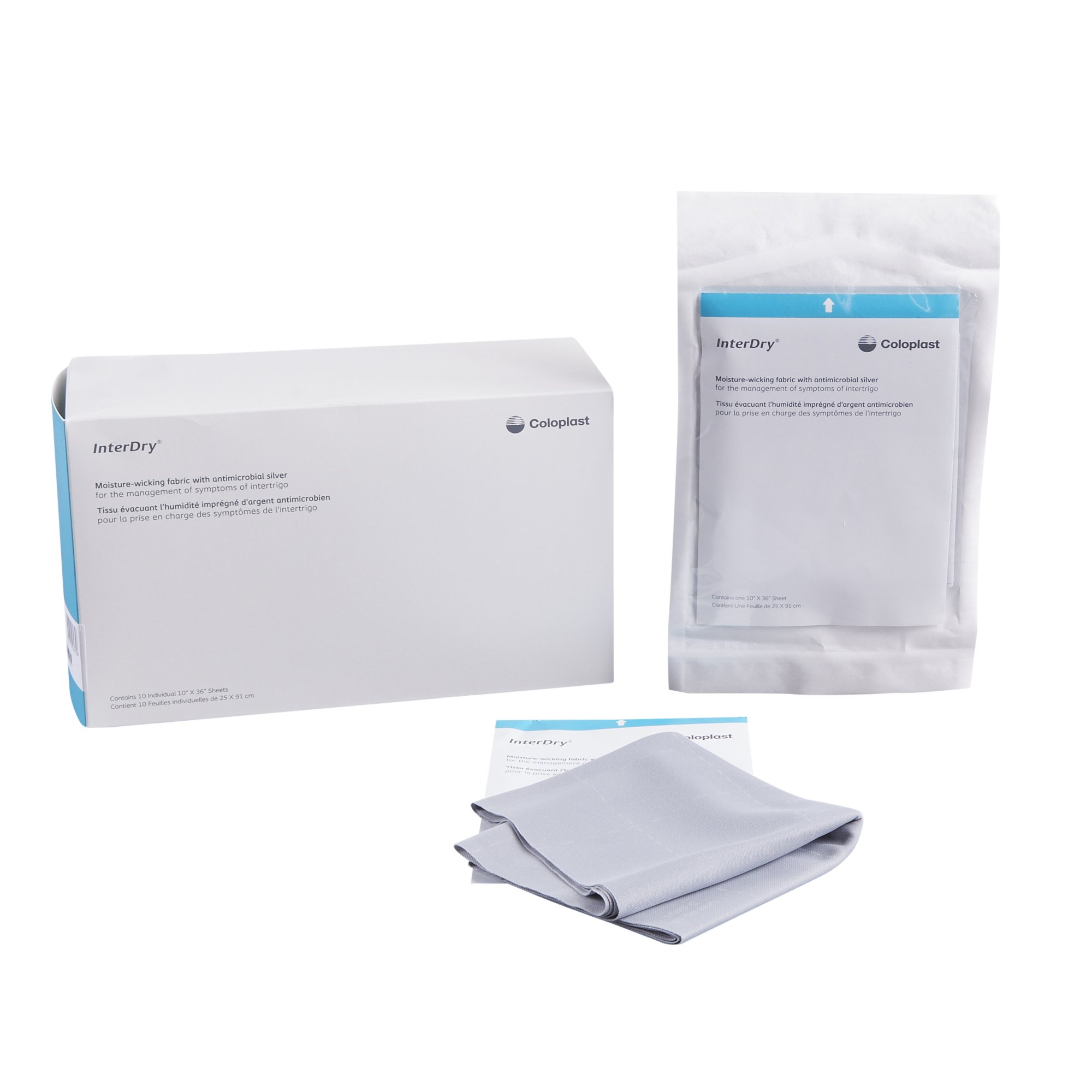 Coloplast InterDry Silver Complex Textile, Skin Fold Management Material, 10 in. x 36 in. MK 817353