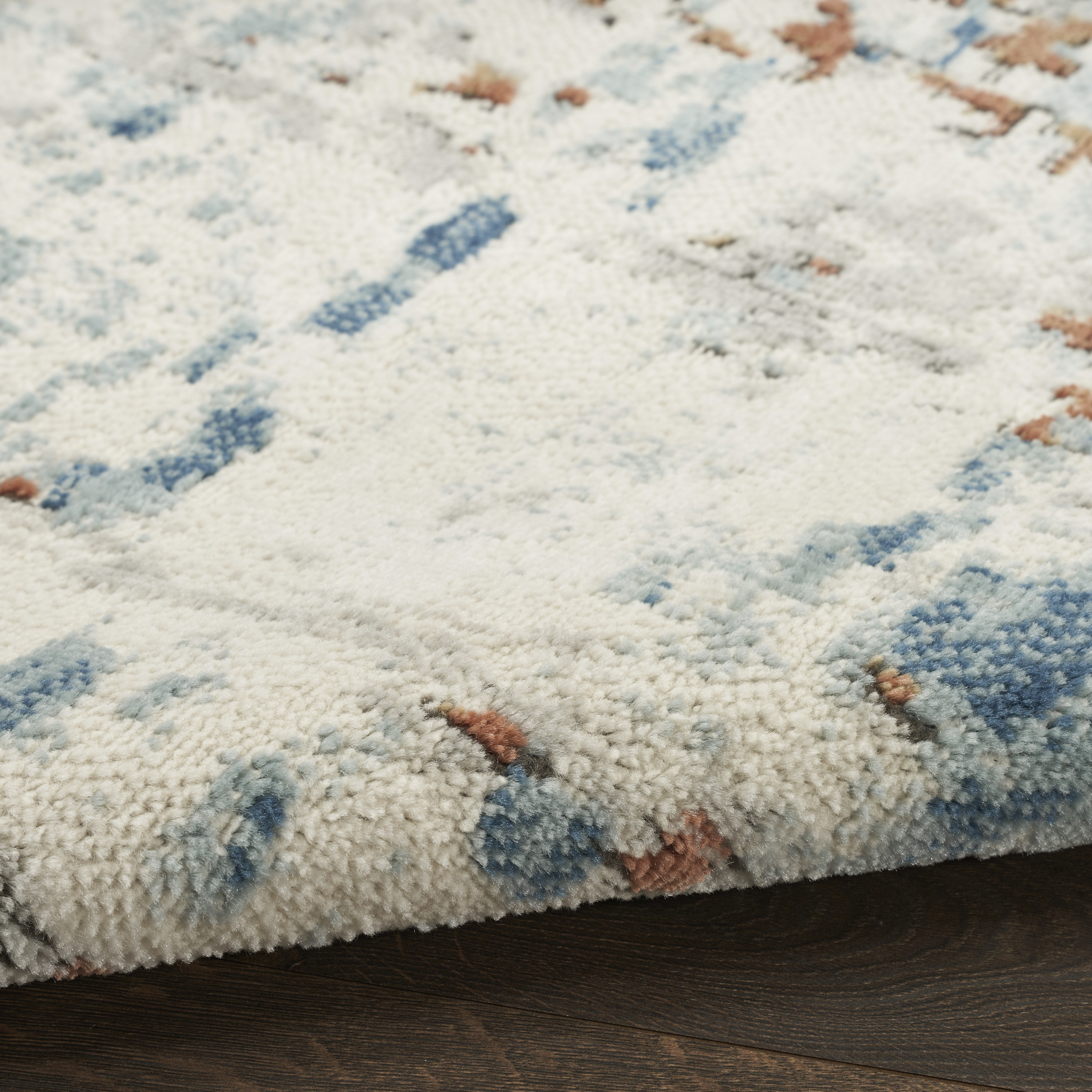 Nourison Quarry 7'10" x 9'10" Beige Blue Rust Modern Indoor Rug