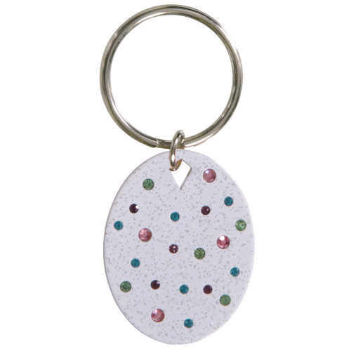 Confetti White Key Chain