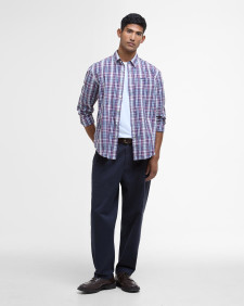Linford Comfort Tailored Long-Sleeved Shirt Classic Navy