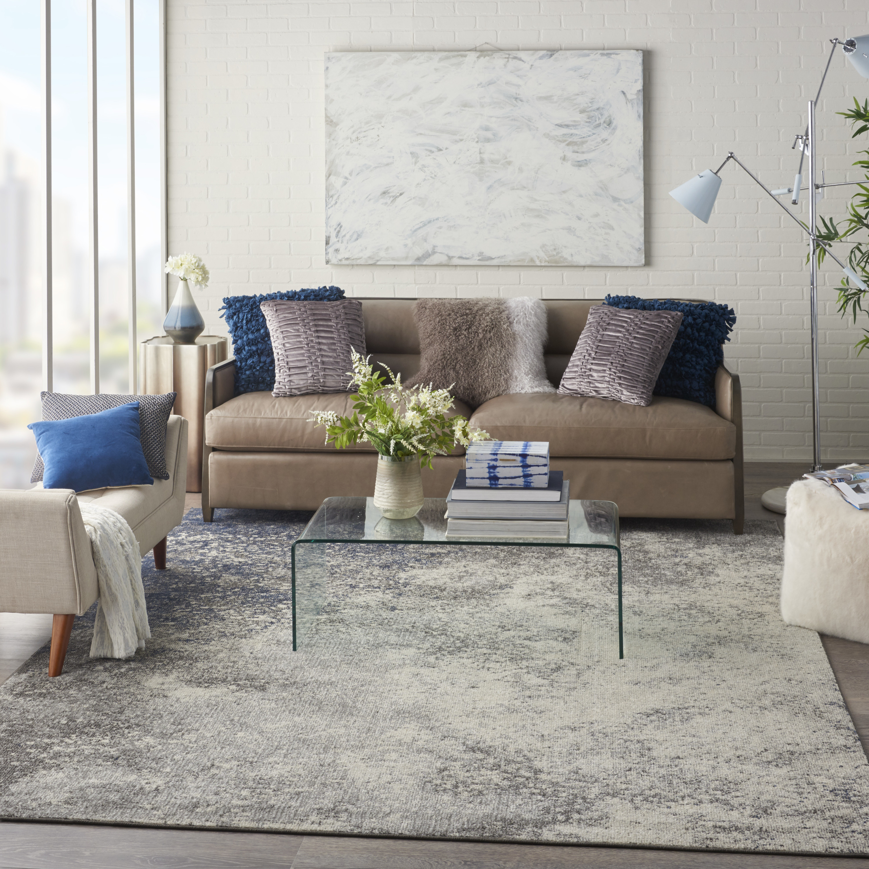 Nourison Passion 8' x 10' Charcoal Ivory Modern Indoor Rug