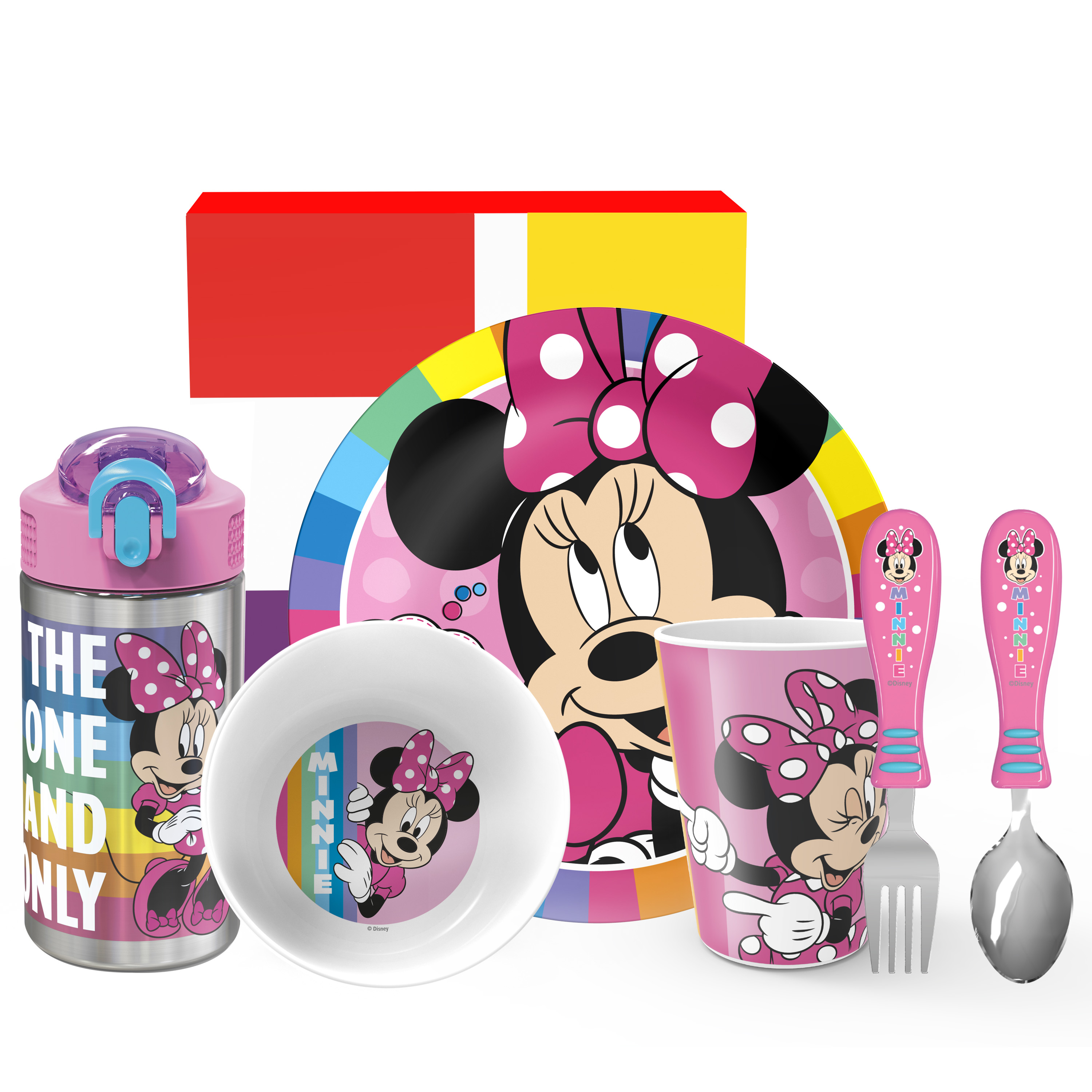 Disney Plate, Bowl, Tumbler, Water Bottle and Flatware Set for Kids, Minnie Mouse, 5-piece set slideshow image 12 Disney Plate, Bowl, Tumbler, Water Bottle and Flatware Set for Kids, Minnie Mouse, 5-piece set slideshow image 12