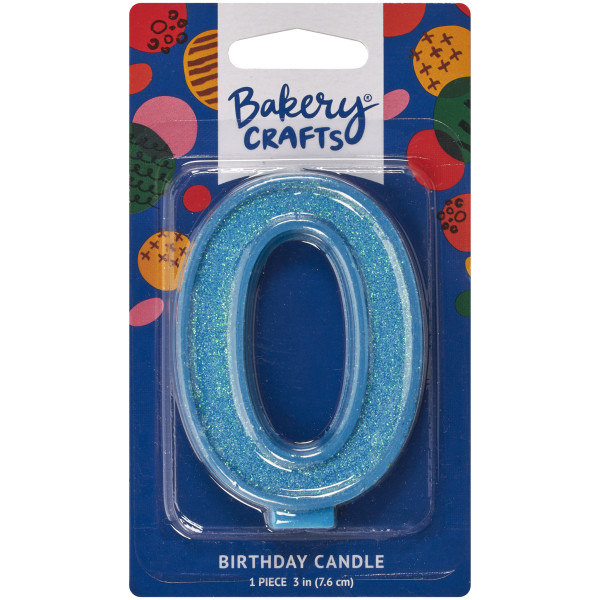 0 Glitter Numeral Candles