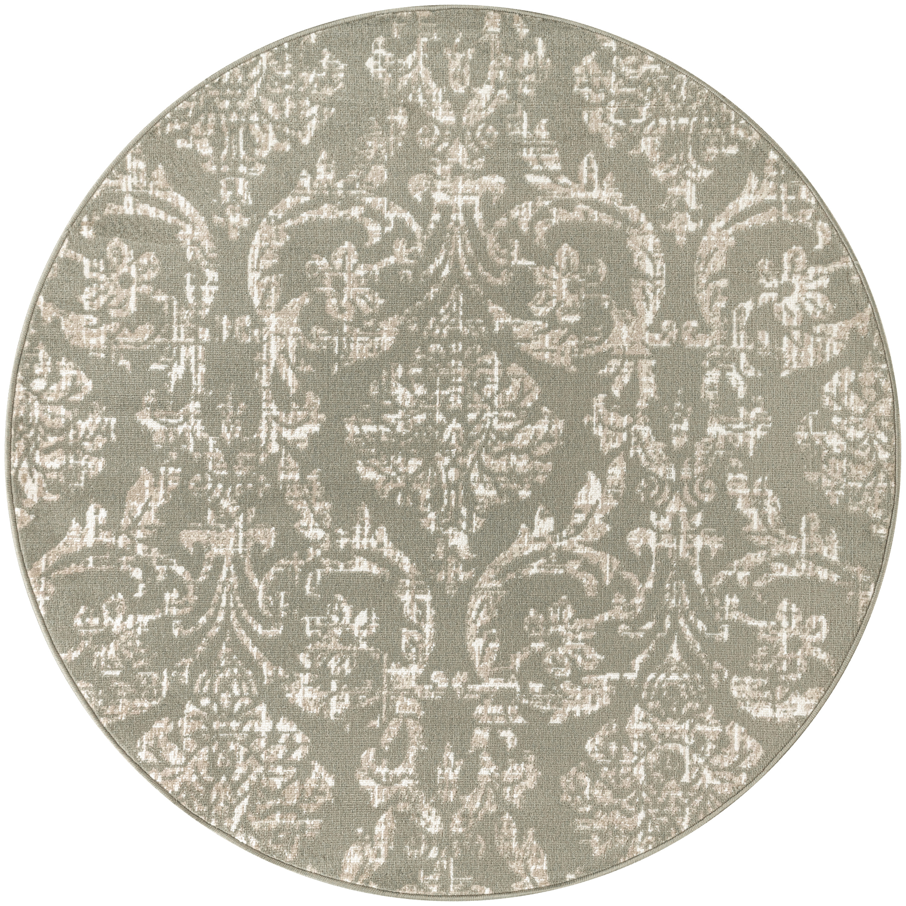 Nourison Jubilant 8' x Round Olive Vintage Indoor Rug