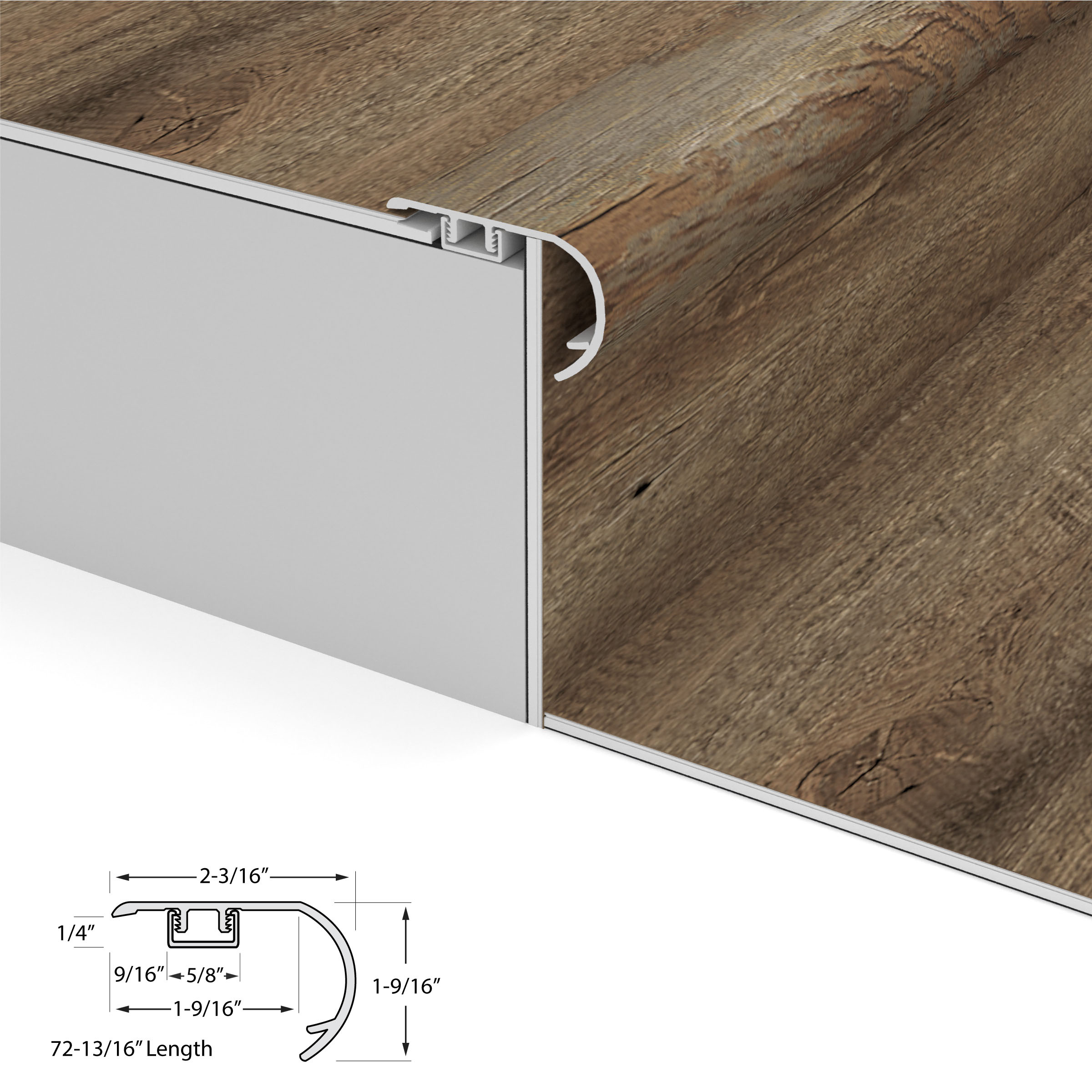 Redefined Pine Cali Vinyl Stair Nosing Overlap Windansea view 4