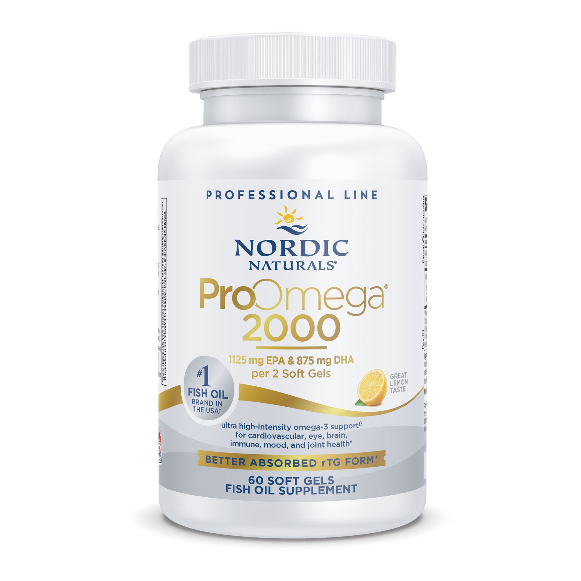 Nordic Naturals ProOmega® 2000 EPA/DHA Dietary Supplement, Lemon Flavor