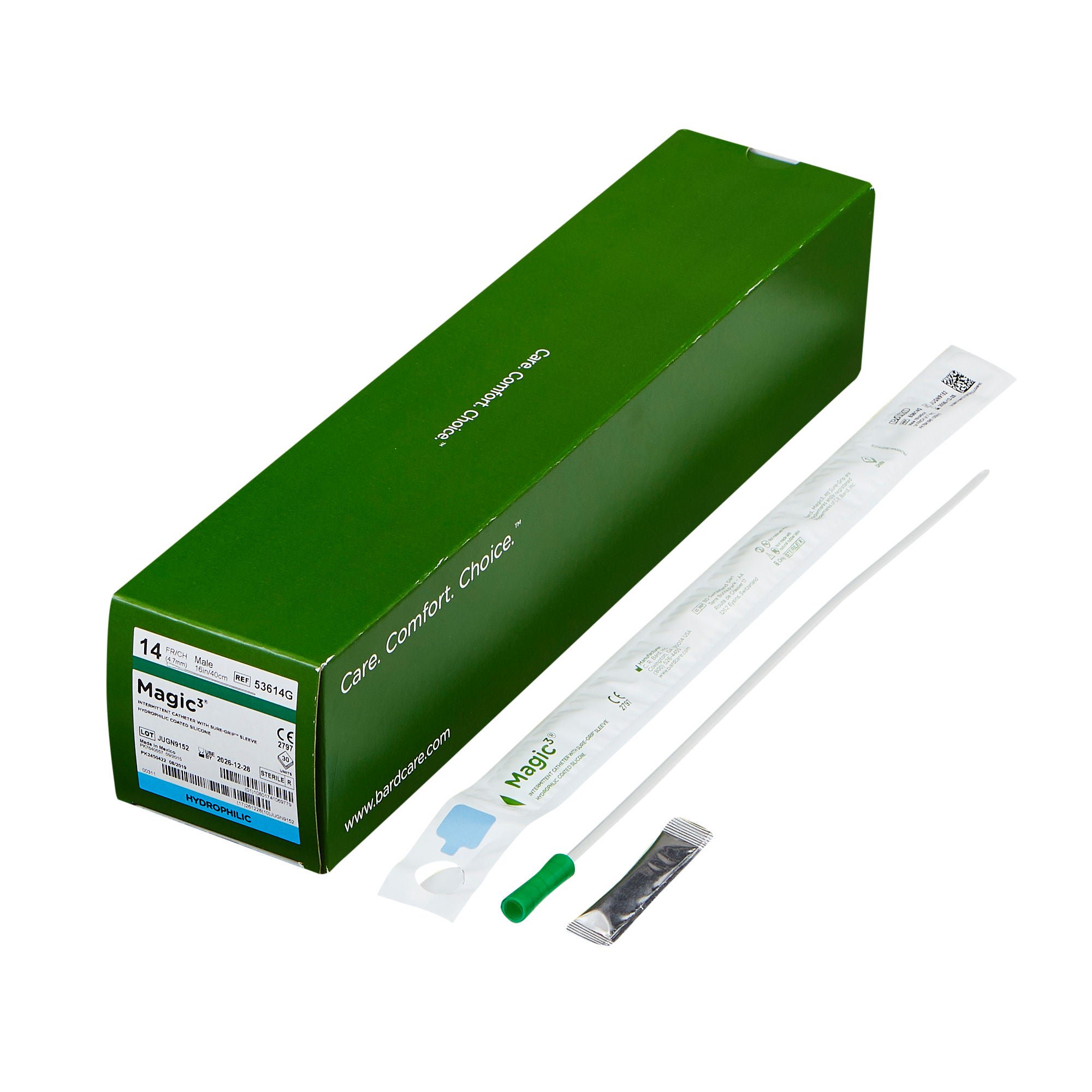 Magic3® Hydrophilic Male Urethral Catheter, 14 Fr.