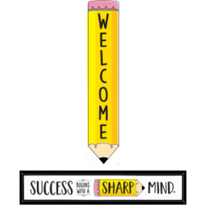 Doodle Pencil Double-Sided Banner, 39" x 8"