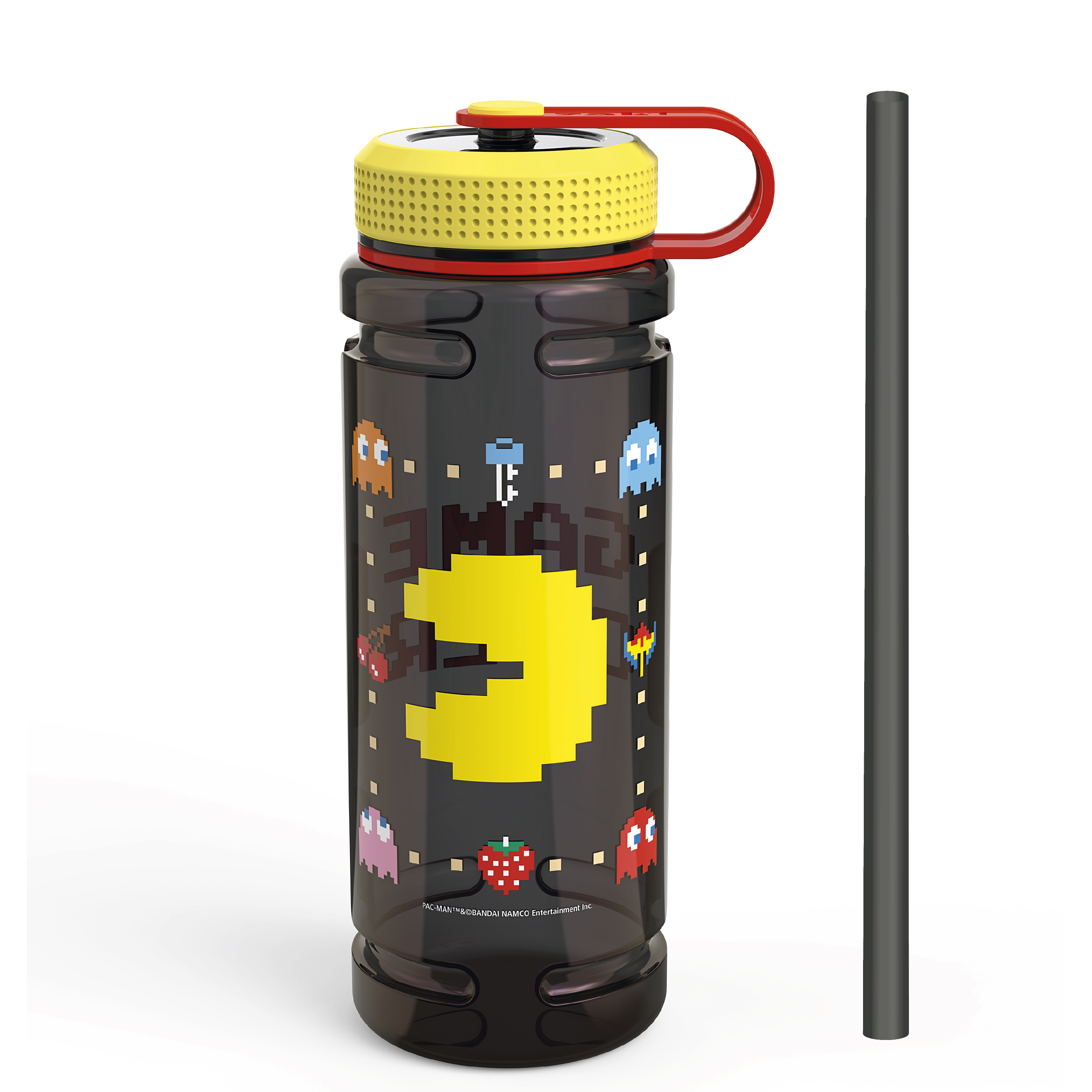 Pac Man 36 ounce Reusable Plastic Water Bottle, Pac Man and Ghosts slideshow image 1