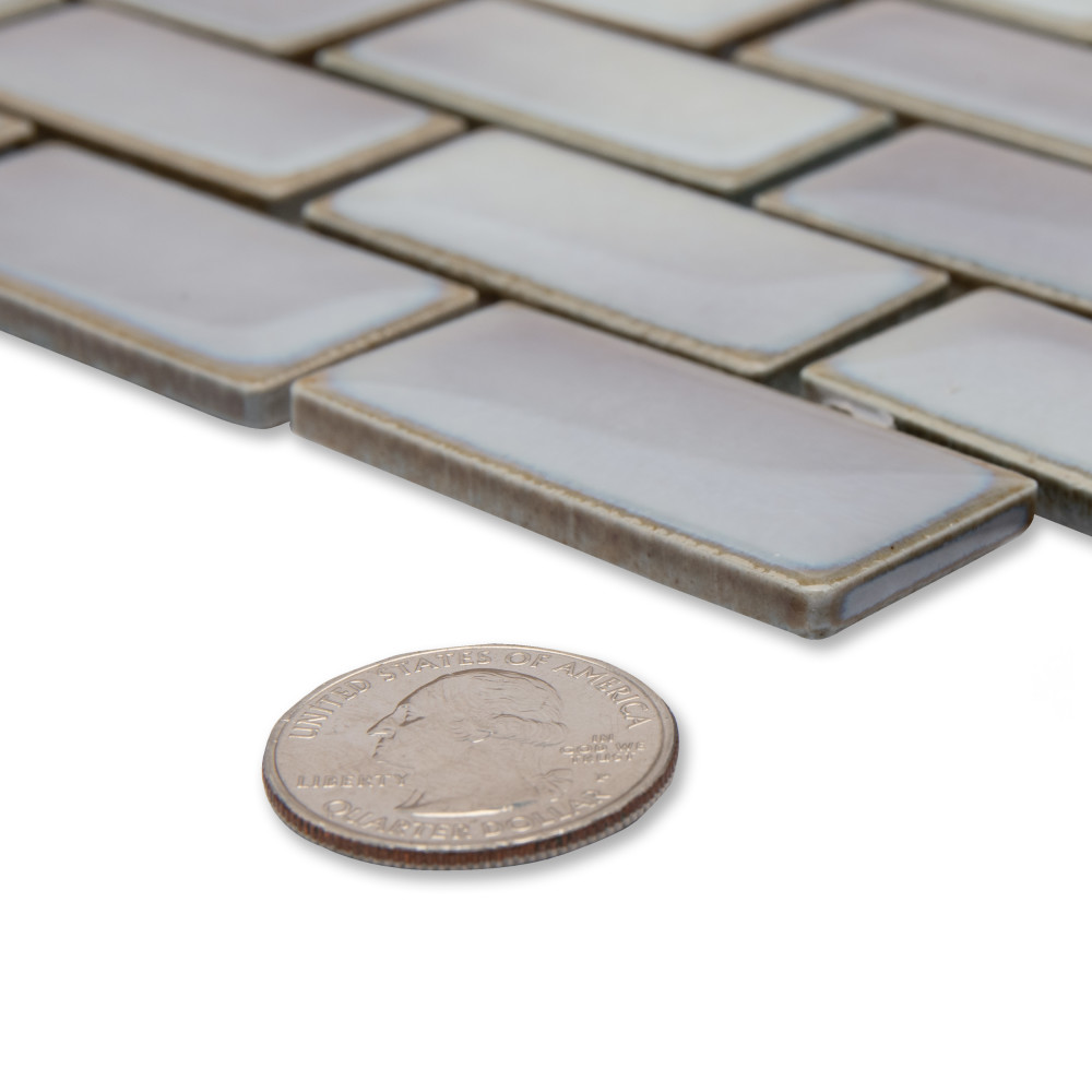 Hudson Subway Grey Eye 11-3/4 in. x 12 in. Porcelain Mosaic Tile