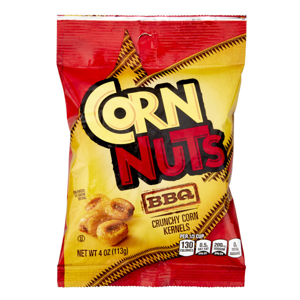 CORN NUTS BBQ Crunchy Corn Kernels Snack, 4 Oz. Pack of 12 . C1CB - Front Center Inner Pack (Hi Res)