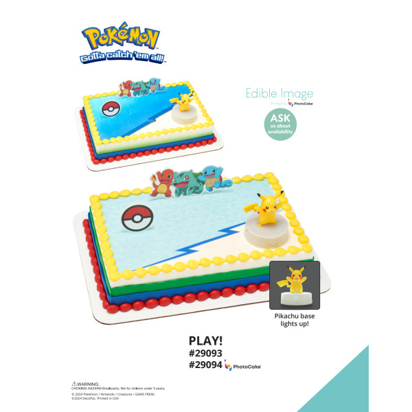 Pokémon Play! The Magic of Cakes® PhotoCake® Enhanced Background and Icing Page