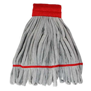 Unger, SmartColor™, Microfiber Looped-End Wet Mop Head with 6" Headband, 16 oz, Red