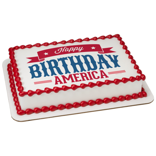 Celebrate America Happy Birthday PhotoCake® Edible Image®