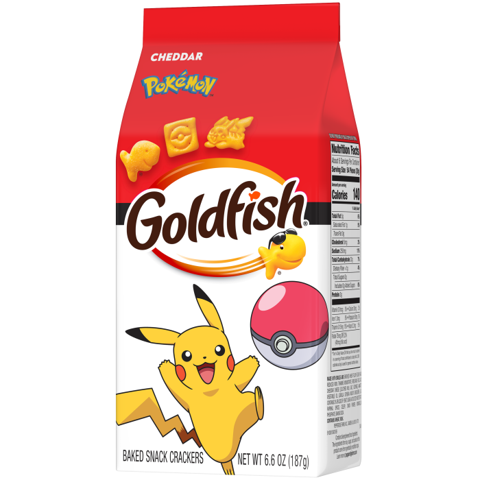 Goldfish® Pokémon Cheddar Baked Snack Crackers, 6.6 oz, bag - Right Angle Image