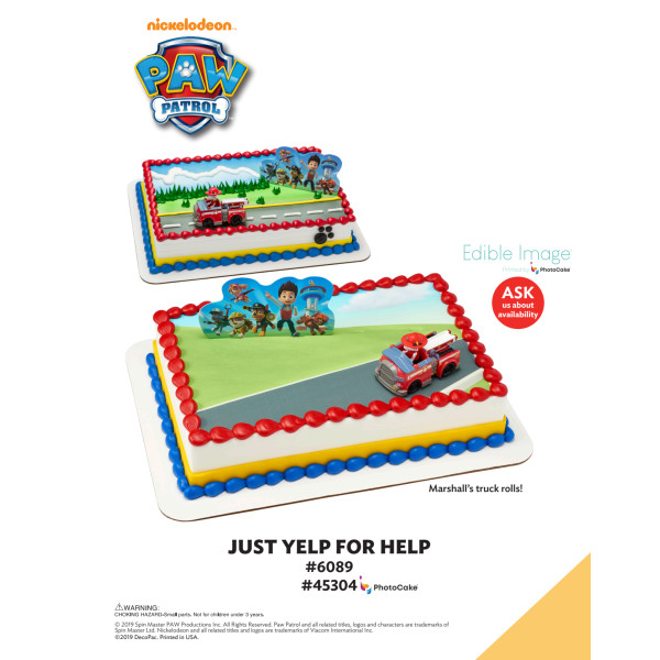 PAW Patrol Just Yelp for Help The Magic of Cakes® PhotoCake® Enhanced Background and Icing Page
