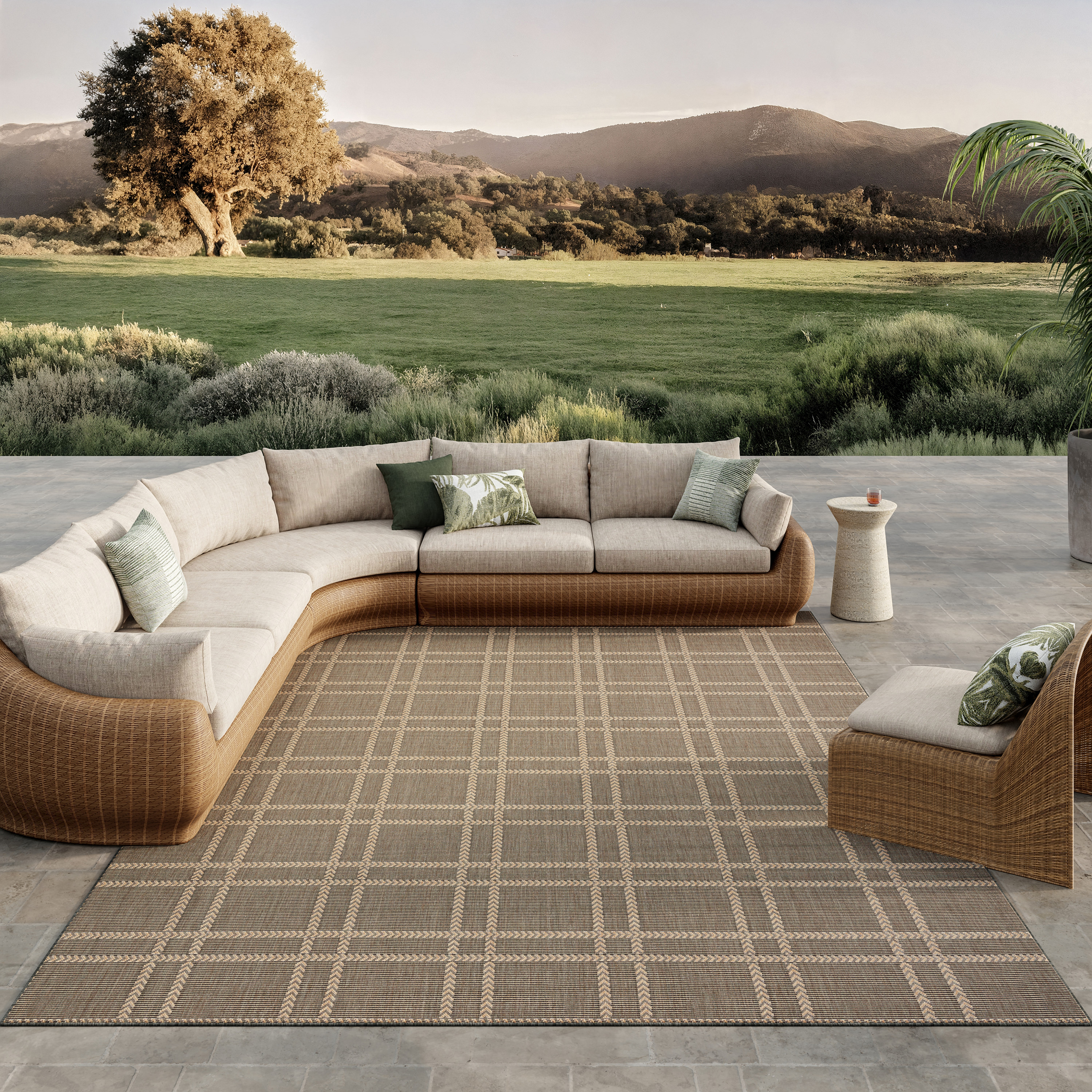 Nourison Horizon Indoor/Outdoor 9' x 12' Charcoal Modern Rug