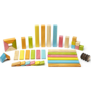 Magnetic Wooden Blocks, 42-Piece Set, Tints