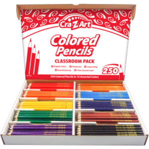 Colored Pencil Classroom Pack, 10 Colors, Box of 250