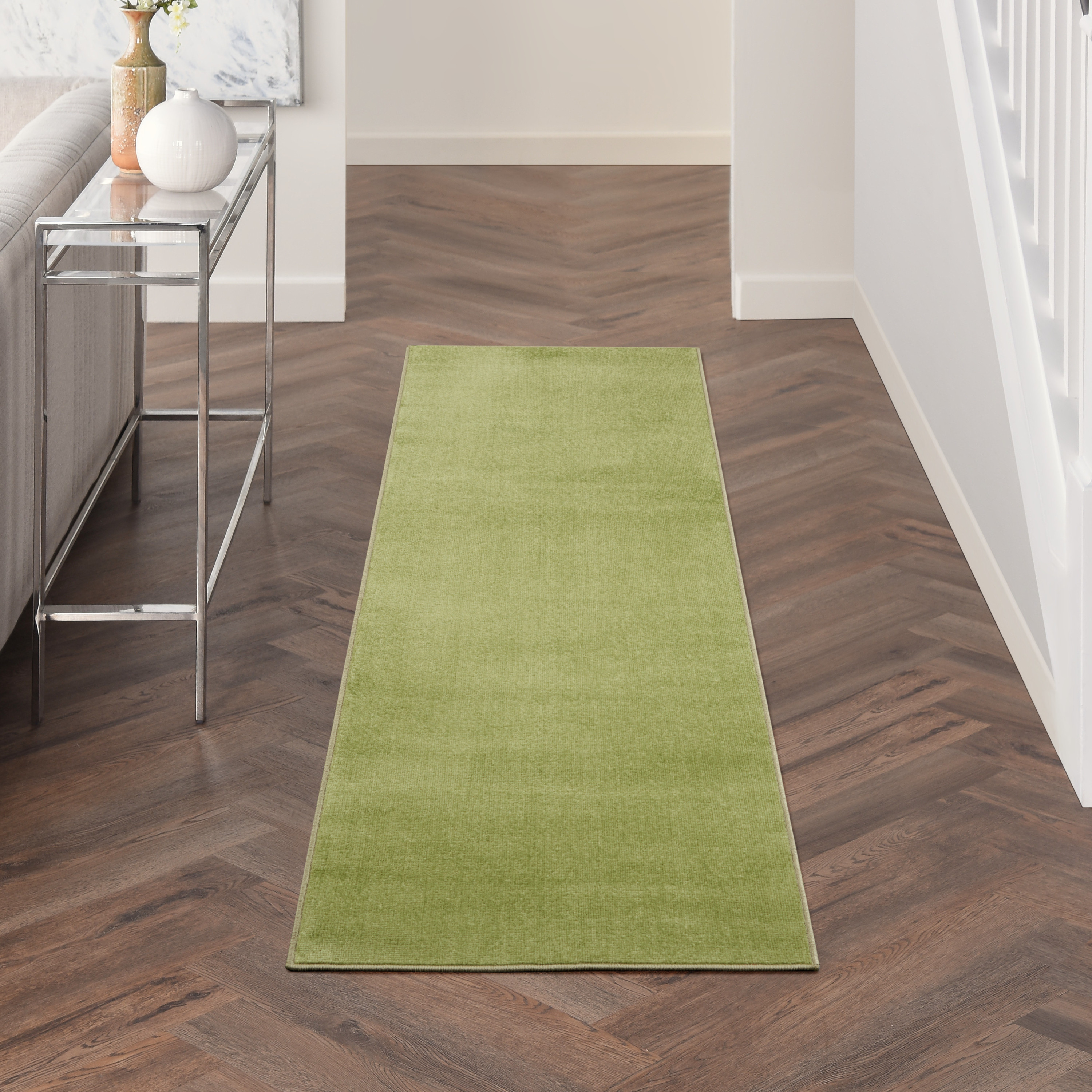 Nourison Nourison Essentials 2'2" x 10' Green Outdoor Rug