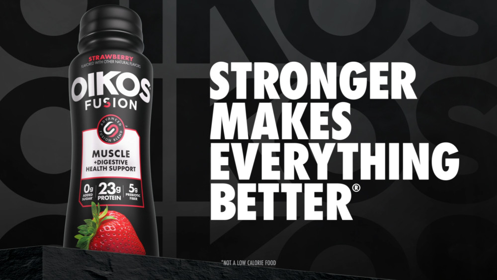 thumbnail video image 2 of Oikos Fusion Drink, Strawberry, 7 Fl Oz Bottle, 2 of 15