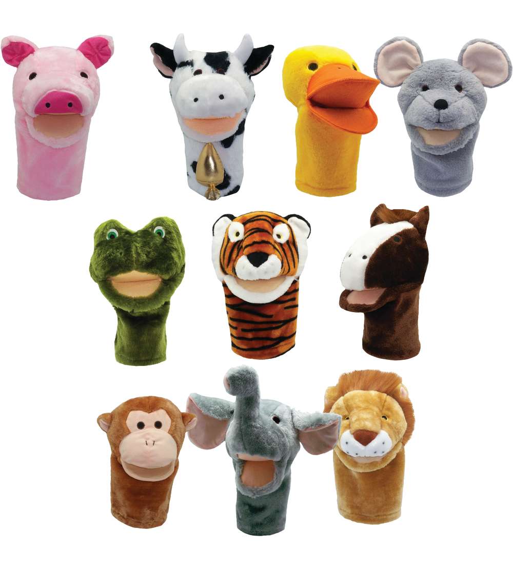 Bigmouth Animal Puppets, Set of all 10 - Get Ready - MTB200999