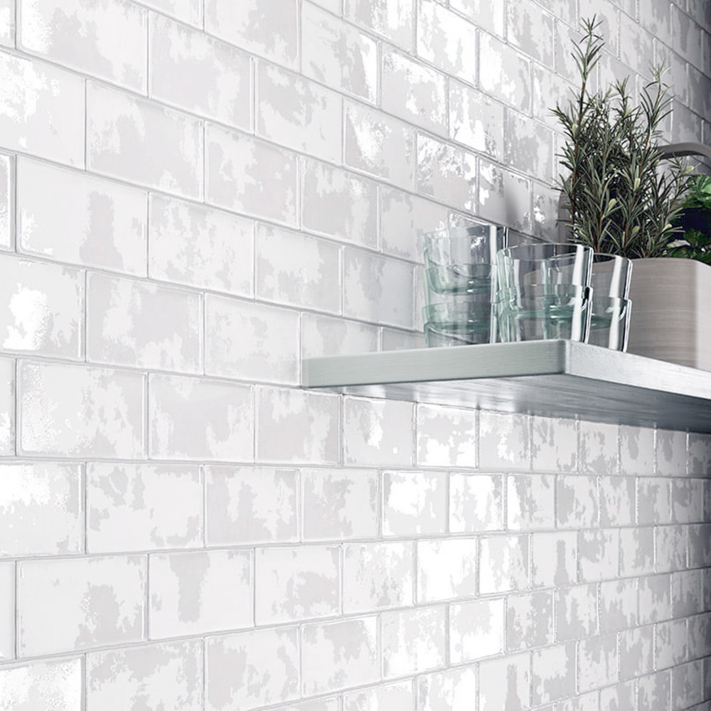 Biarritz White 3 in. x 6 in. Ceramic Wall Tile