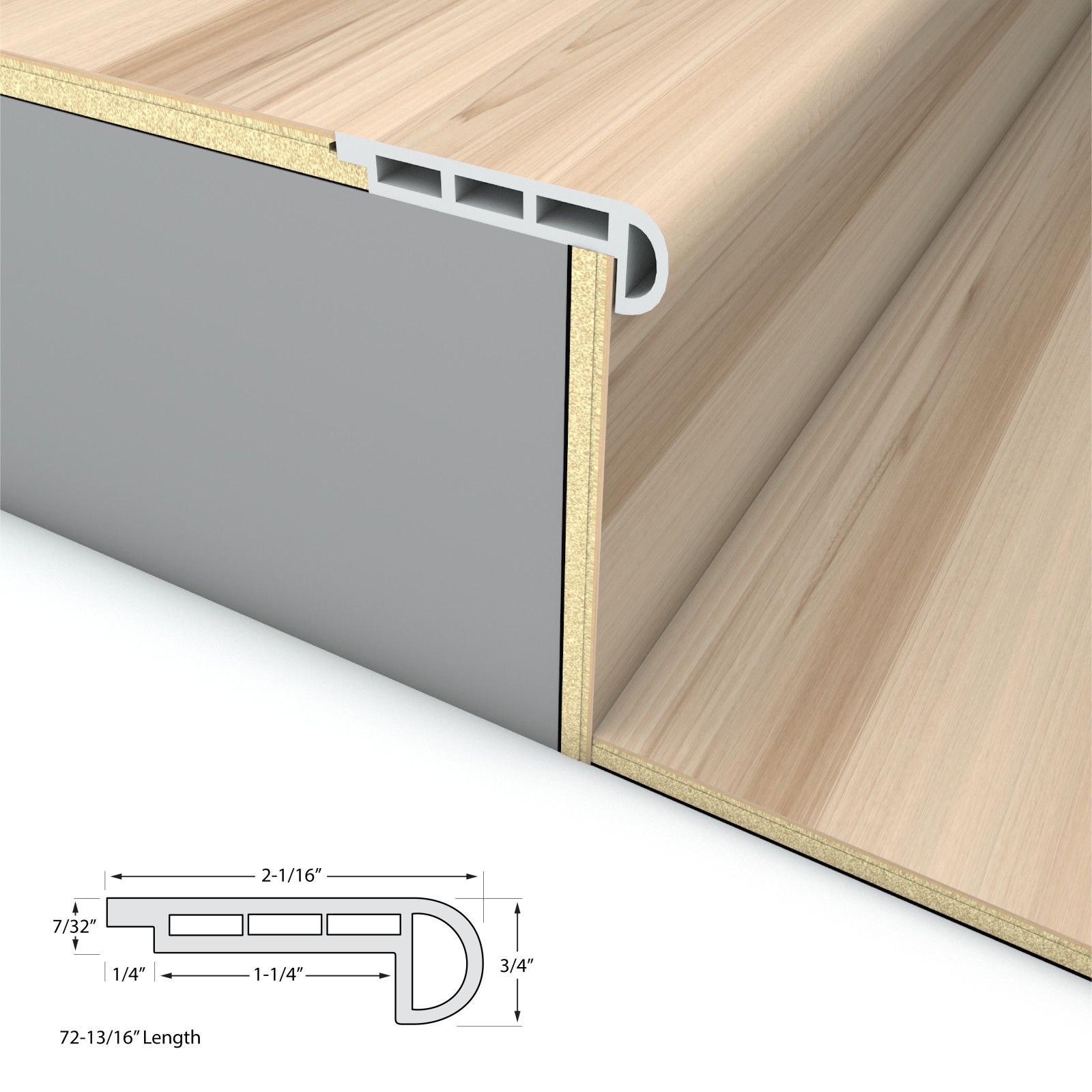 Timber Beach Stair Nosing Flush 6.5mm view 4