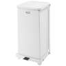 Rubbermaid Commercial, Defenders, Step-On, 6.5 gal, Metal, White, Square, Receptacle