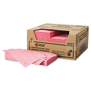 Chicopee Inc, Chix® Competitive, Light Task, 1 ply, 11.50"x24.00", Polyester/Rayon, General Purpose Wipers, Pink