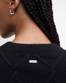 Maglione girocollo Burne con motivo a rombi 