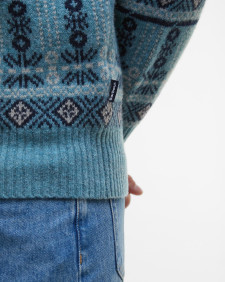 Grangetown Fair Isle Crew Neck Jumper Bluestone