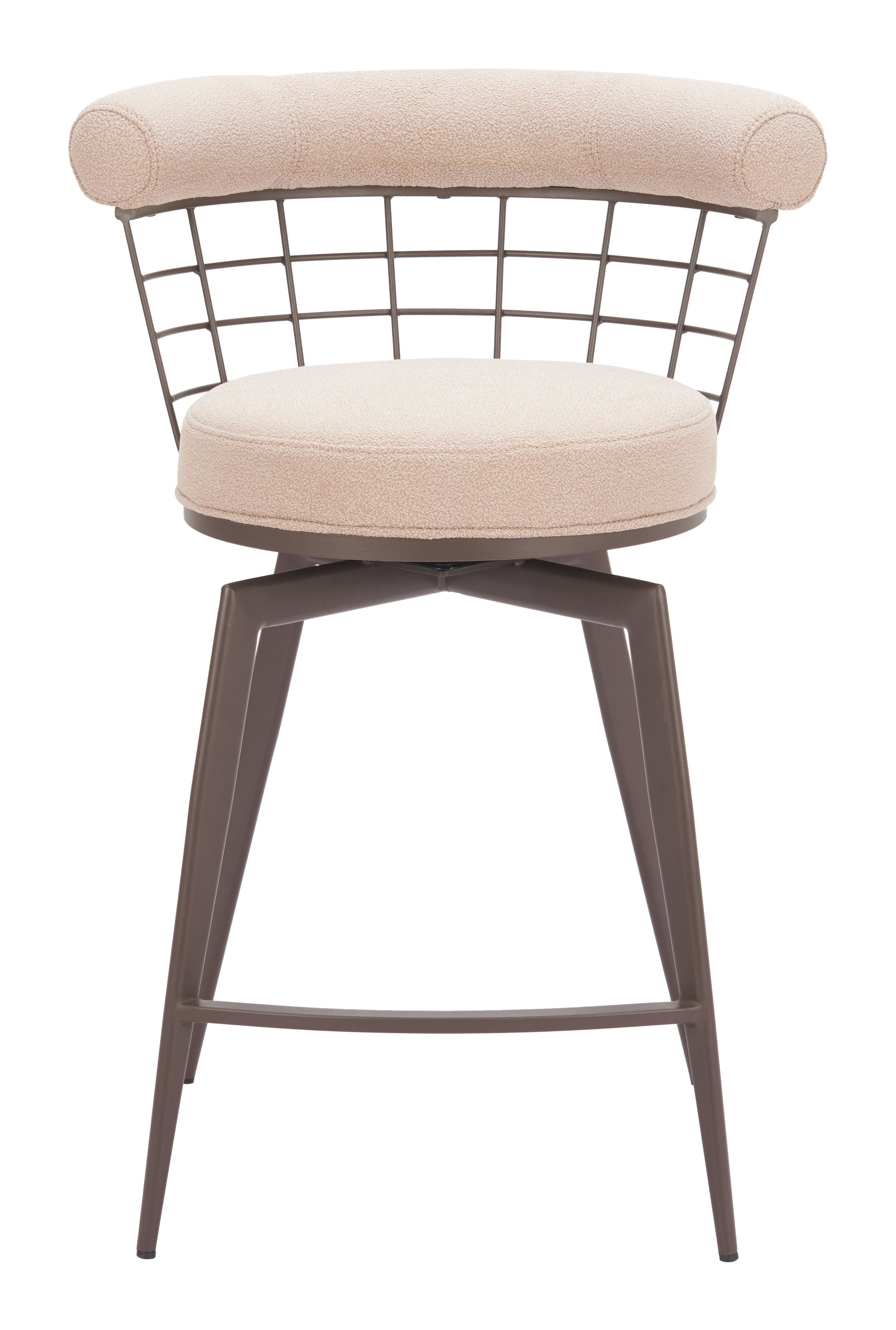 Saku Swivel Counter Stool Beige & Brown product image