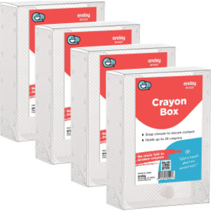 Clear Crayon Storage Boxes, 4 Count