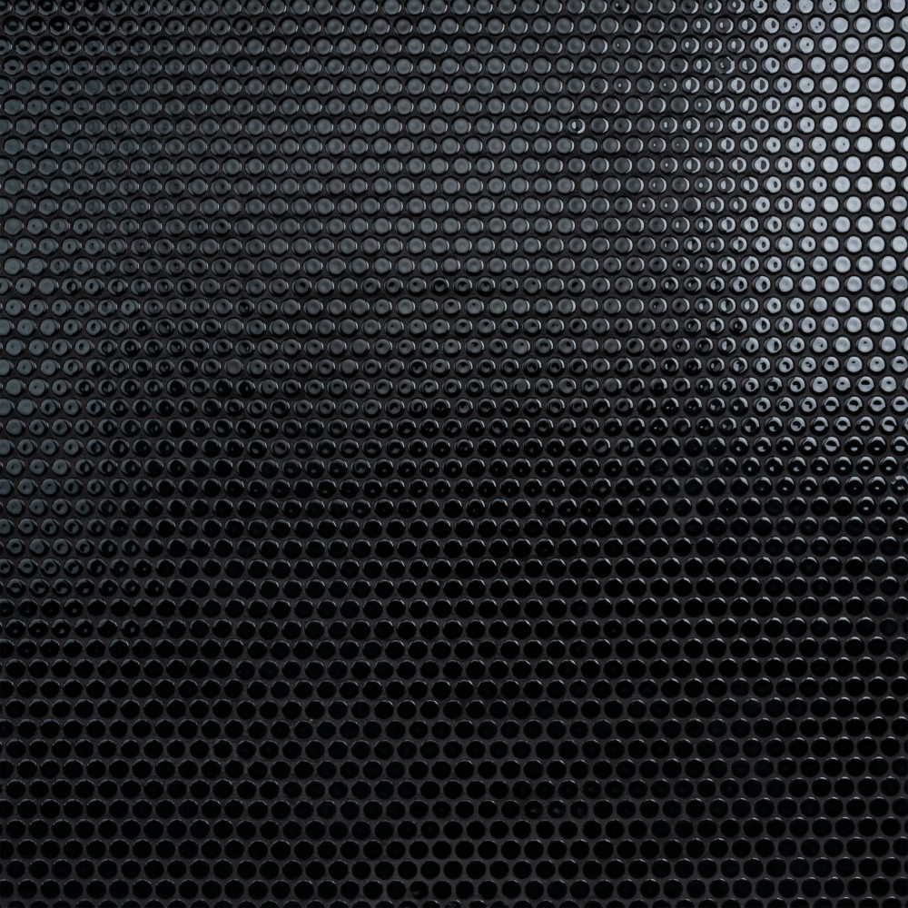 Hudson Penny Round Glossy Black 11-7/8 in. x 12-5/8 in. Porcelain Mosaic Tile