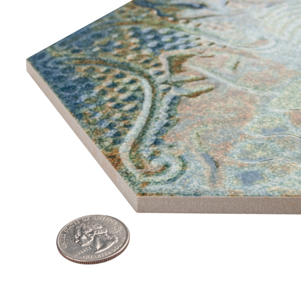 Sample – Gaudi React Hex Ocean Porcelain Floor and Wall Tile