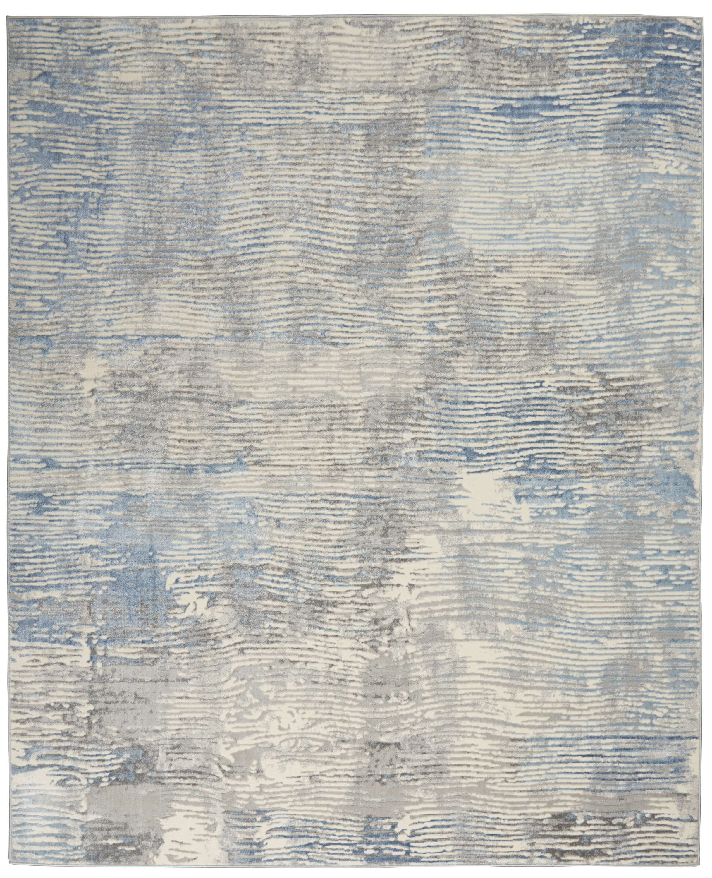 Nourison Solace 8' x 10' Ivory Grey Blue Modern Indoor Rug