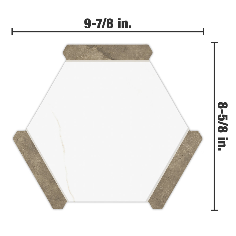 Marcotto Panal Calacatta Gold with Terra Picket 8-5/8 in. x 9-7/8 in. Porcelain Floor and Wall Tile