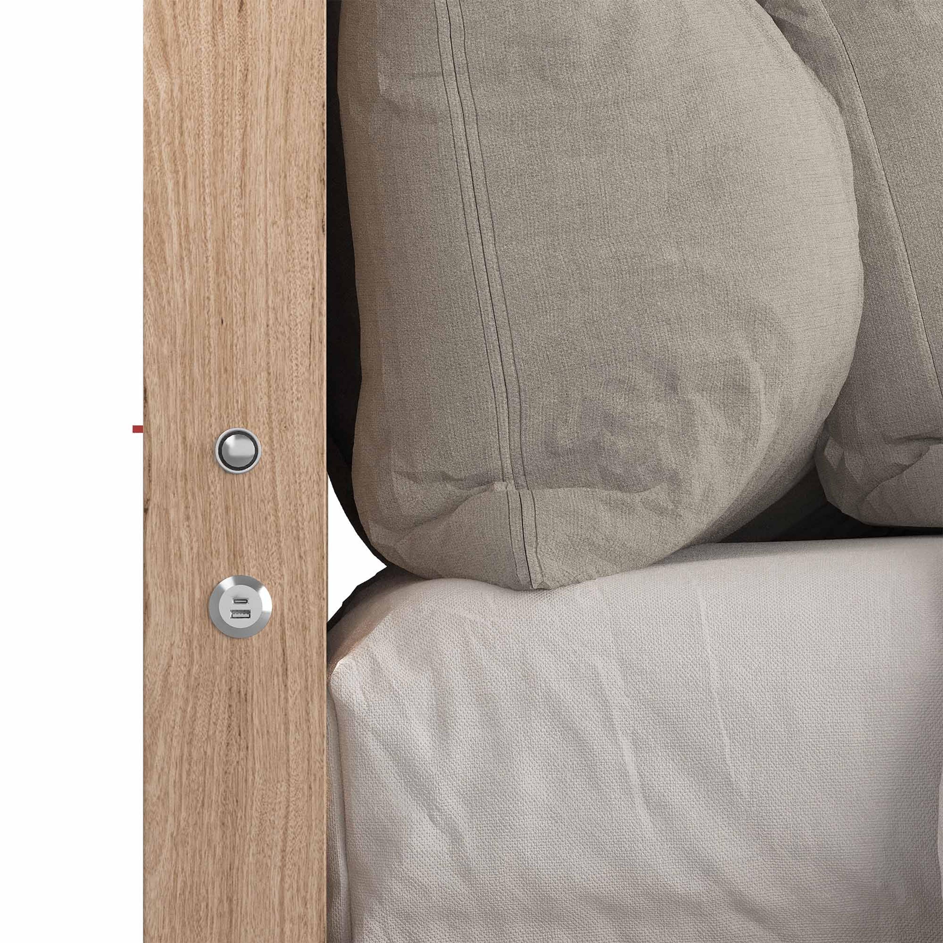 Detail image of the  Lena Bed Frame, W/ Led Headboard, Natural from Forty Winks