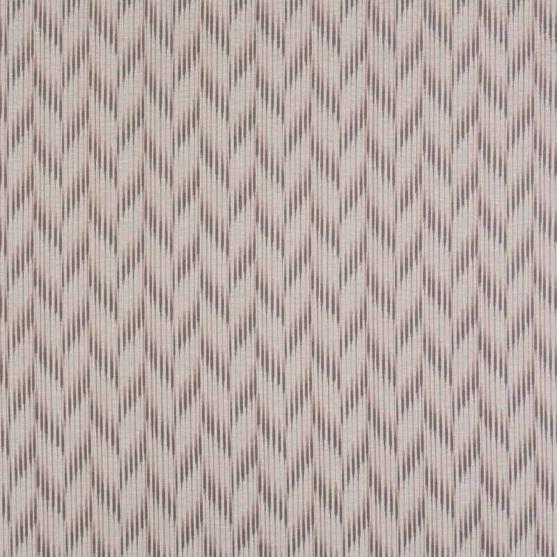 Patterned wallpaper of vertical brushstroke chevrons in muted beige and taupe â€” repeating across the surface â€” close-up flat wall or fabric sample under neutral lighting.